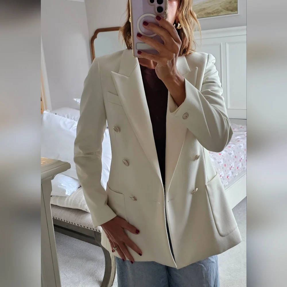 Reiss Slightly Oversized Ivory Blazer, 6 - Picture 2 of 5
